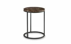 Beistelltisch Nico 1, Marmorplatte, Braun, Durchmesser 39 Cm