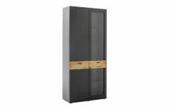 Vitrine Cesena, Wildeiche, Schwarzgrau