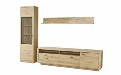 Wohnwand Vamos, Asteiche Bianco Lamelle Massiv Geölt, Asteiche Furniert