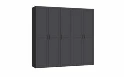 Drehtürenkleiderschrank Landhausstil, Anthrazit Matt