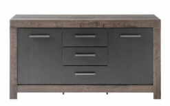 Sideboard Balin, Schwarz, Eiche Canyon