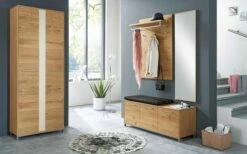 Dielengarderobe Vedo Set 6, Balkeneiche/weiß