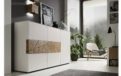 Hartmann Highboard Caya, Mattglas Weiß