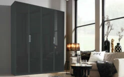 Drehtürenschrank Lissabon In Glas Basalt, 4-türig, Breite Ca. 181 Cm