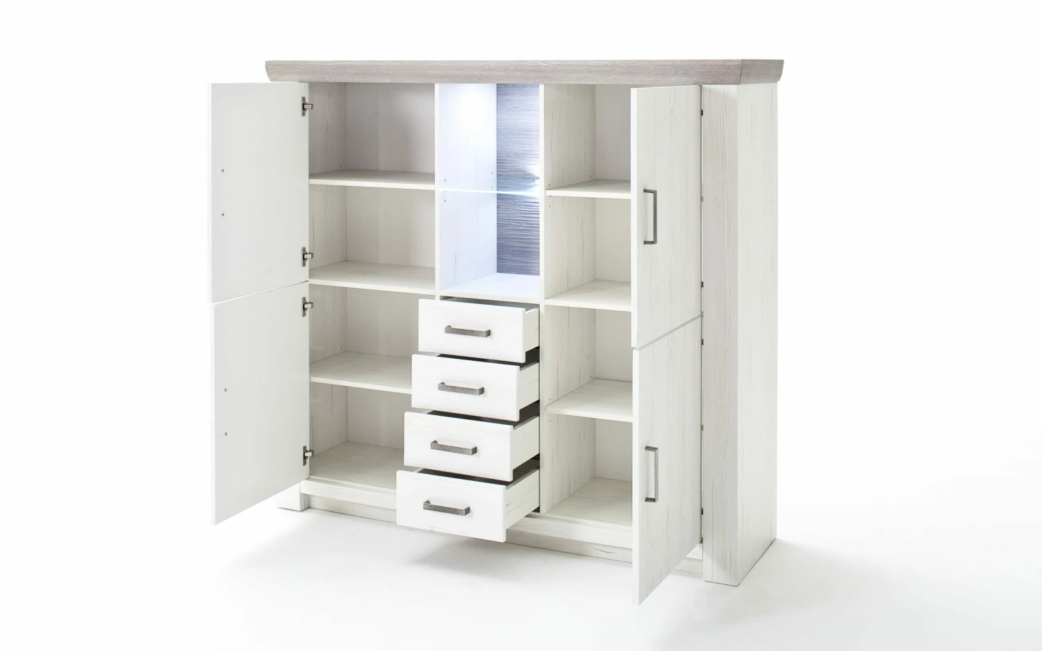 Highboard Bozen, Pinie Aurelio Nachbildung, Eiche Nelson Nachbildung 4 Highboard Bozen, Pinie Aurelio Nachbildung, Eiche Nelson Nachbildung – Bild 2