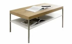 Couchtisch Kollektion In Balkeneiche Honig, Weiß Seidenmatt