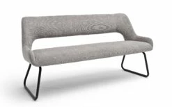 Bank Joice In Schlamm / Rundrohrgestell In Schwarz Matt Lackiert