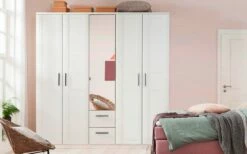 Drehtürenschrank Lissabon In Alpinweiß, 5-türig Mit 1 Spiegeltür, Breite Ca. 226 Cm