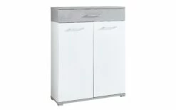 Schuhkommode GW-Topix, Betonfarbig/weiß