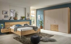 Schlafzimmer Cadiz In Balkeneiche Furnier/Lack Taupe, Absetzungen Eiche Riffholz