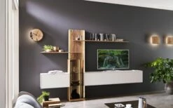 Hartmann Wohnwand Benjo, Kerneiche Umato, Weiß Lackiert