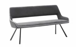 Bank - Bayonne In Dunkelgrau, Gestell Kantrohr Konisch In Anthrazit Lackiert