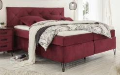 Boxspringbett Aberdeen In Burgund, Liegefläche Ca. 180 X 200 Cm