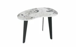 Beistelltisch Silverstone, Keramik Marmor Calcatta Glänzend Nachbildung
